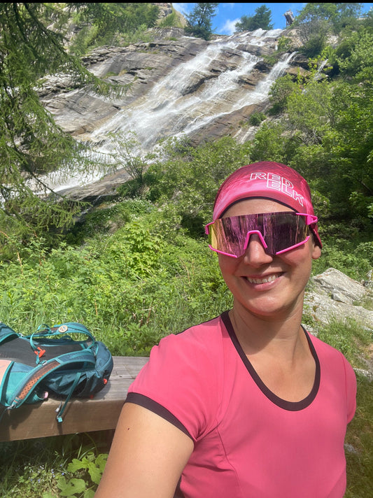 Selfie davanti alla Cascata del Toce in Formazza